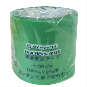 【18巻入・100幅】ダイヤテックス パイオランクロス 100mm×25m巻 塗装養生テープ Y-09-GR