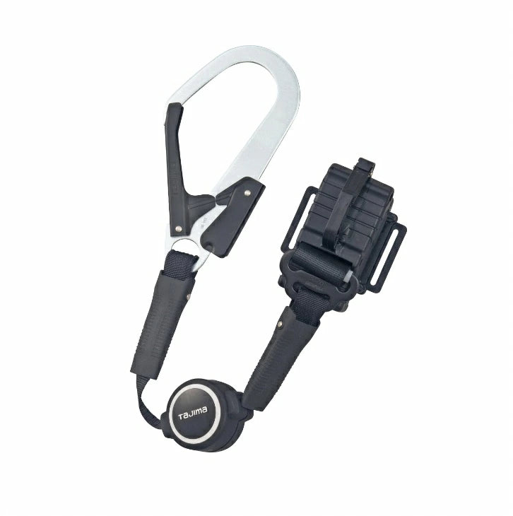 タジマ 胴ベルト用ランヤードER150縦型L1 B1ER150-TL1小型巻取式 ロック機能なし 小型巻取式 スチールフック