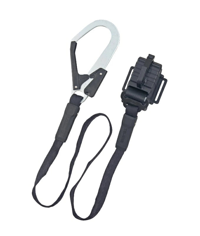 タジマ 胴ベルト用ランヤード平ロープ縦型L1 B1FR150-TL1BK 平ロープ スチールフック
