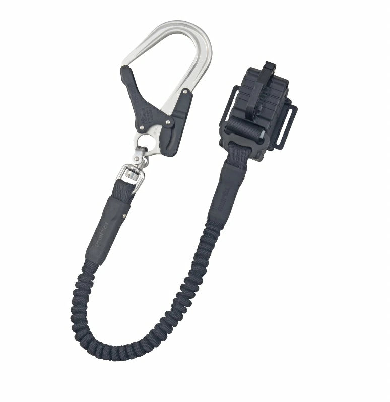 タジマ 胴ベルト用ランヤード 蛇腹縦型L8 B1JR150-TL8BK 蛇腹 最軽量アルミ鍛造フックハーネス