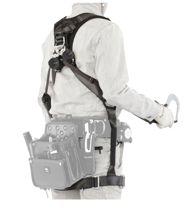 タジマ ハオルハーネスHS 黒KR150FA シングルL5 ダブルセット 硬質スチール製腿ワンタッチバックル